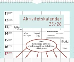 Aktivitetskalender: Familieplanlegger