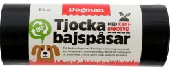 Dogman Hundeposer med Håndtak Svart 50stk
