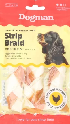 Dogman Kylling Strip Braid 3pk