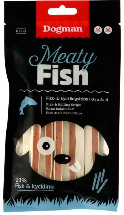 Dogman Meaty Fish Fisk og Kyllingstrips 80g