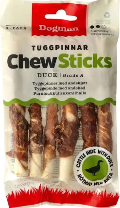 Dogman Tyggepinner med And 6pk