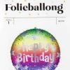 Folieballong Happy Birthday ø: 46 cm