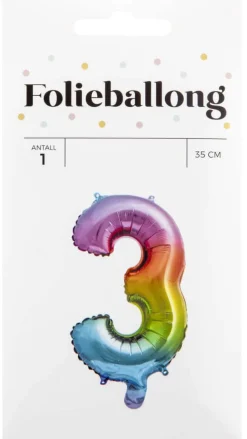 Folieballong Regnbue H: 35 cm