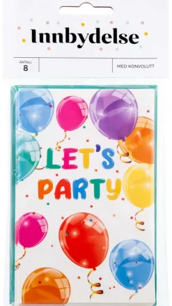 Innbydelseskort ballong 8pk