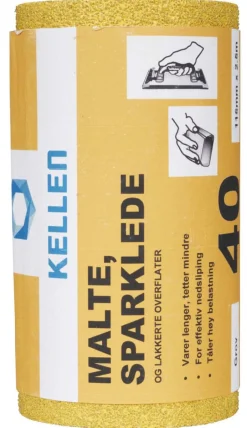 Kellen slipepapir 2,5 meter rull