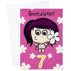 Kort 7 år Blomster