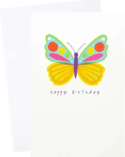 Kort Sommerfugl Happy Birthday