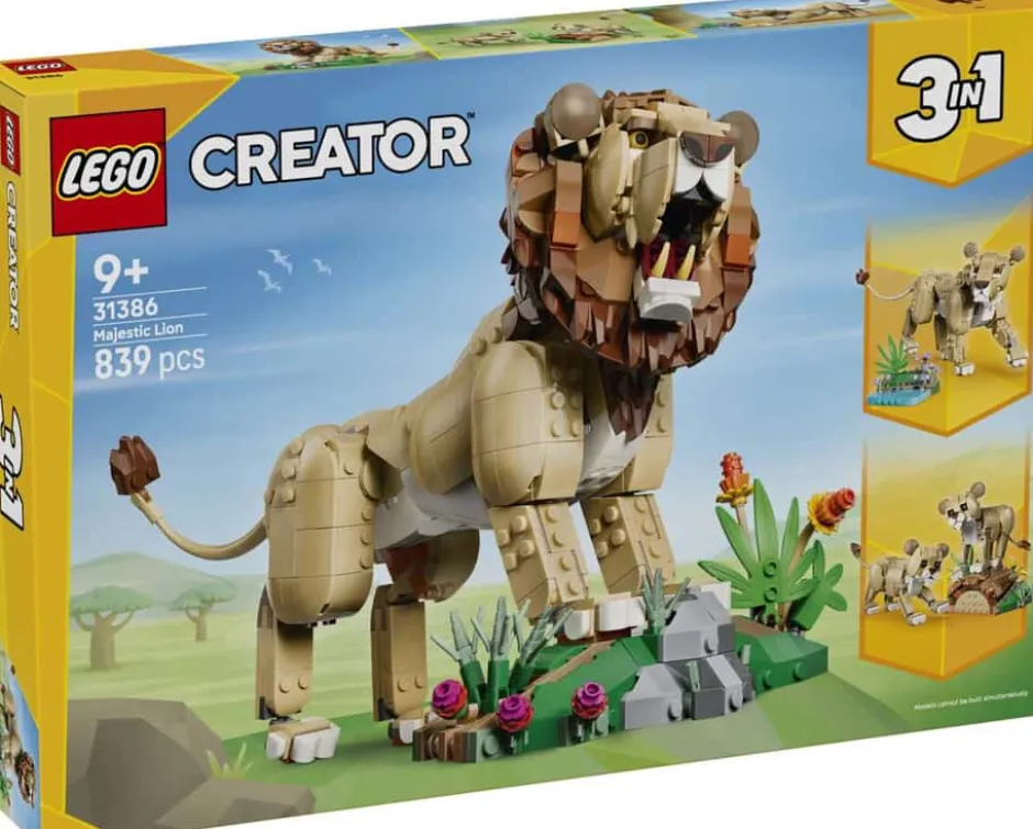 LEGO® Creator 3-i-1 Ville dyr: Majestetisk løve 31386