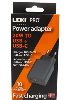 Leki Pro Hurtiglader 20W med både USB & USB-C utganger