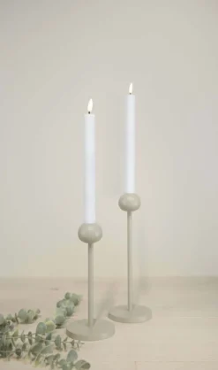 Lun LED kronelys med riller 2pk