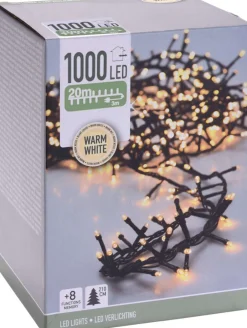 Microcluster lyslenke med 1000 varmhvite led lys