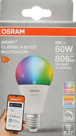 OSRAM SMART+ Matter Multicolor A60 9W E27 806lm