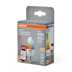 OSRAM SMART+ MATTER Tunable White Classic B40 4.9W E14