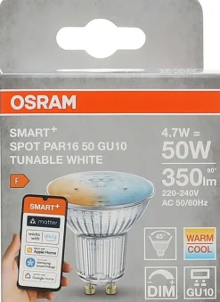 OSRAM SMART+ MATTER Tunable White Spot PAR16 50 45° 4.7W GU10