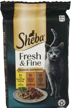 Sheba® Fresh & Fine Kylling/Kalkun/And 6x50g