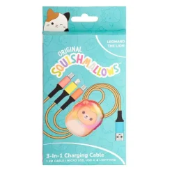 Squishmallows® 3-i-1 USB-C/Micro/Lightning ladekabel