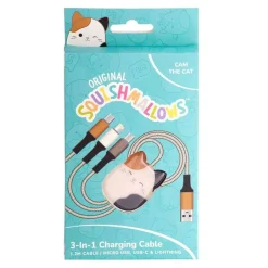 Squishmallows® 3-i-1 USB-C/Micro/Lightning ladekabel