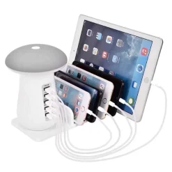 USB familielader/multilader med lys